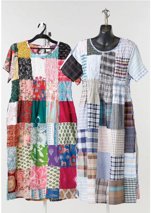パッチワーク　半袖シャーリングワンピース　12枚入り 1003955971