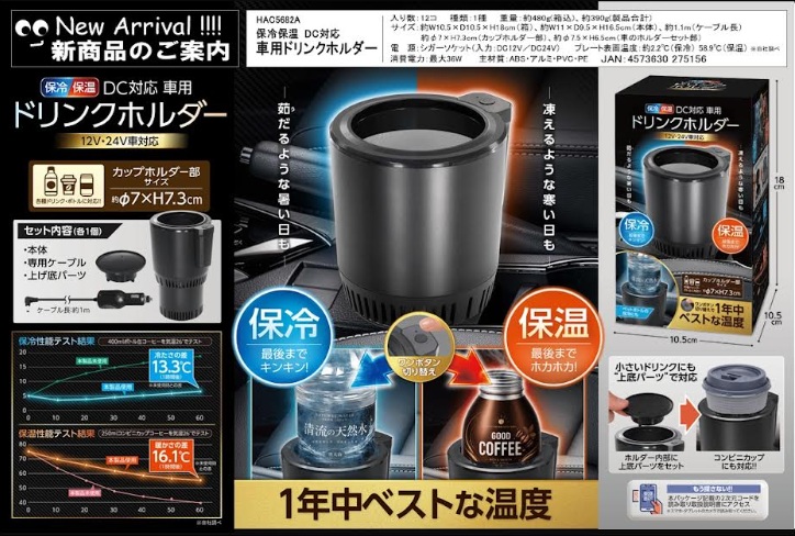 ＤＣ対応保温保冷車用ドリンクホルダー　12個入り ＨＡＣ5682A