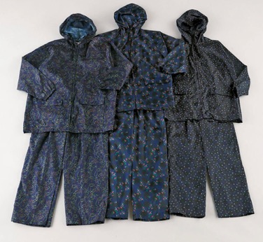 婦人　タフタプリントヤッケ上下　（青系）　16組入り 1003861971