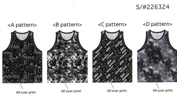 PRIMAL POINT　メンズ　Mesh All over print Tank top　総柄　ダブルフェイスメッシュタンク　全4色アソート　40枚入り 225324