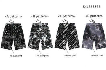 PRIMAL POINT　メンズ　Mesh All over print shorts　総柄　ダブルフェイスメッシュショートパンツ　全4色アソート　40枚入り 225325