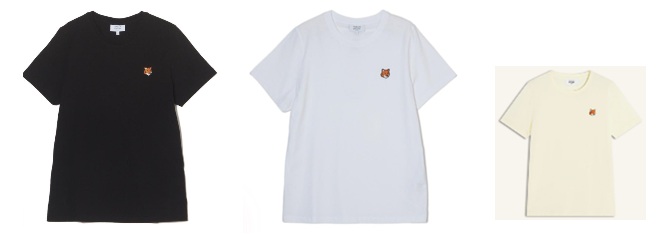 【MAISON KITSUNE】メゾンキツネ　レディース/メンズ　 クルーネックTシャツ FOX HEAD PATCH REGULAR TEE SHIRT フォックスヘッド　全3色　1枚から購入可能！ PW00113KJ7026・PM00107KJ7026