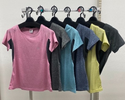 【S-3】杢天竺フィットネス　UV・DRYスポーツ半袖Tシャツ切替　　20枚入り 1003701181