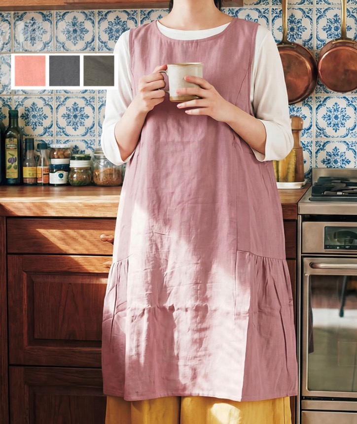 ダブルガーゼ3段切替チュニックエプロン　9枚入り 1003913511