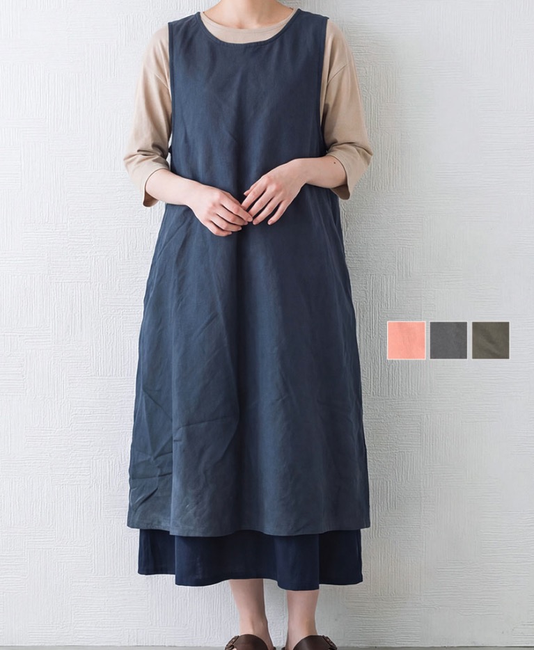 ダブルガーゼ　ロングワンピースエプロン　9枚入り 1003913501