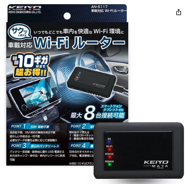 KEIYO　車載用無線ルーター　25台入り AN-S117