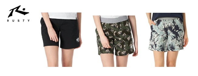 【RUSTY】ラスティ　レディース　  水陸両用 ボードショーツ ショートパンツ　全3色アソート　20枚入り 920431