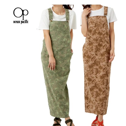 【OP】オーシャンパシフィック　レディース　ジャンパースカート ボタニカル柄　全2色アソート　20枚入り 521351