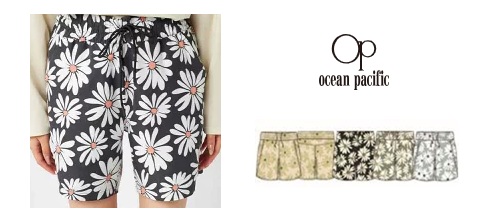 【OP】オーシャンパシフィック　レディース　  水陸両用 　マイクロ リーフ ボードショーツ　全4色アソート　20枚入り 525400