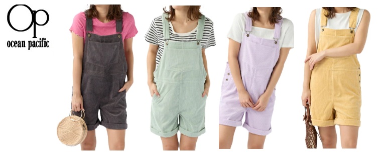 【OP】オーシャンパシフィック　レディース　水陸両用　サロペット コーデュロイ　全4色アソート　20枚入り 523353