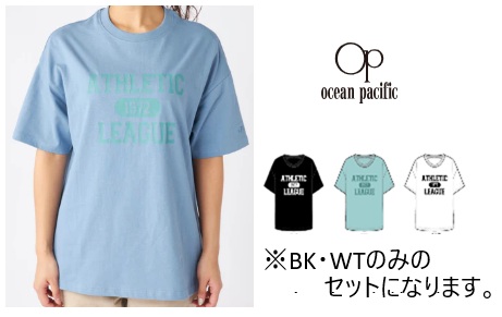【OP】オーシャンパシフィック　レディース　カレッジロゴ デザイン Tシャツ　全2色アソート　20枚入り 525511