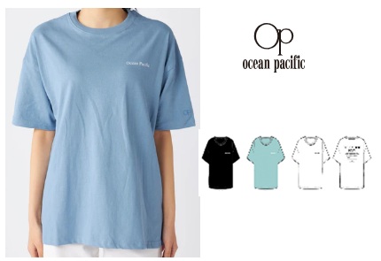 【OP】オーシャンパシフィック　レディース　バックメッセージプリント　半袖Tシャツ　全2色アソート　20枚入り 525513