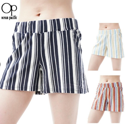 【OP】オーシャンパシフィック　レディース　 ストライプ柄ウォークショーツ　全3色アソート　20枚入り 529759