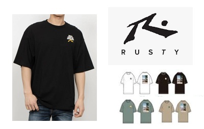 【RUSTY】ラスティ　メンズ 　半袖　Tシャツ　全4色アソート　20枚入り 915501