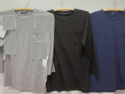 紳士　C100　無地7分袖Tシャツ　大寸/普通寸　24～30枚入り 1003744441・1003744271
