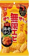 亀田製菓 　無限エビ 海老チリ味　100個入り 4901313270646