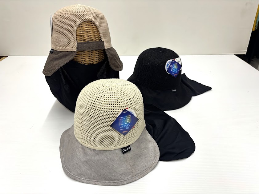 遮光・冷感たれつきハット　２WAY　１２個入り 1003881861