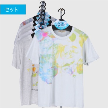 婦人半袖接触冷感　水彩調Tシャツ　2サイズセット