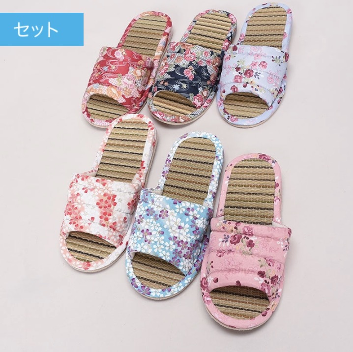 婦人外縫い和柄畳キルトスリッパ　40足入り  353458