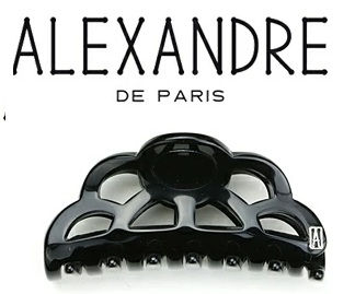 【 ALEXANDRE DE PARIS】アレクサンドル ドゥ パリ　TIMELESS - LES CLASSIQUES - OPERA - PINCEヘアクリップ　S/M　ブラック　1個から購入可能！ ACCS-9361-02・ACCM-9360-02