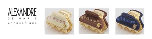 【 ALEXANDRE DE PARIS】アレクサンドル ドゥ パリ　PINCE VENDOME PEPITE - MICRO - 1 LIGNE DE STRASS　ヘアクリップ　XS　全3色　1個から購入可能！ ICCXS-14338-03