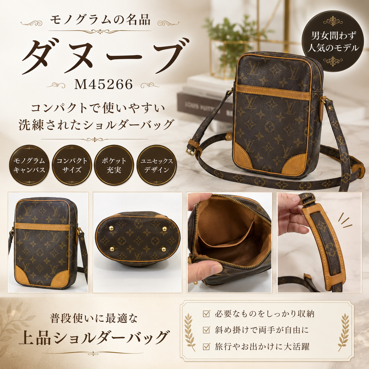 Used　ルイヴィトン モノグラム バッグ　ダヌーブ　M45266
