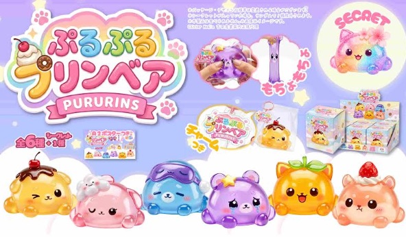 ぷるぷるプリンベアもちょスクイーズ　全6種アソート　72個入 PPL-3541