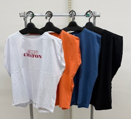 レディース　綿100タックノースリTシャツ　12枚入 1004031671