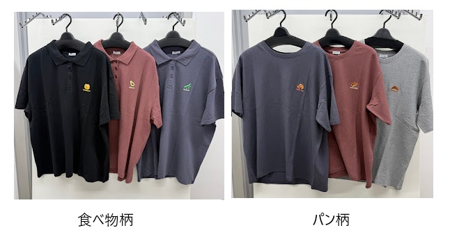 レディース　胸刺繍入鹿の子Tシャツ　パン柄/食べ物柄　18枚入 1004069831・1004069841