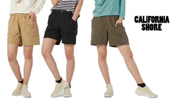 【CALIFORNIA SHORE】レディース ミドル丈 ショート ハーフ パンツ 水陸両用 水着　全3色アソート　20枚入り 220261