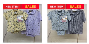(特価)女児/男児　リップル半袖パジャマ　24枚入り 1003499771・1003499761