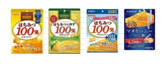 扇雀飴本舗　　はちみつ100％のキャンディーシリーズ　全4種　200個入 4901650222667・4901650222698・4901650222728・4901650223114