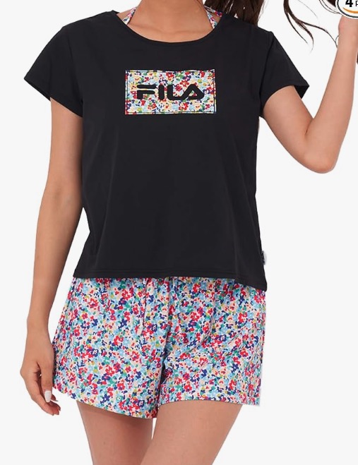 フィラ（FILA）　レディース　水着4点セット　ロゴTシャツ付き　20枚入り  324603