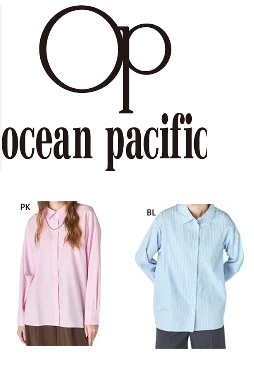 【OP】オーシャンパシフィック　レディース　水陸両用　デイリーオーバーサイズ ストライプシャツ ラッシュガード　長袖　全2色アソート　20枚入り 526320