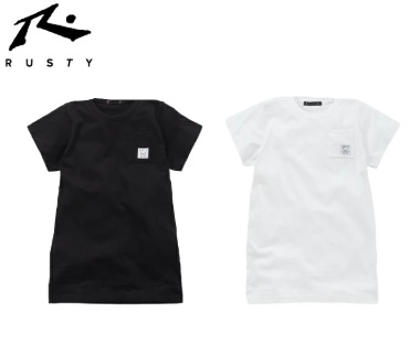 【RUSTY】ラスティ　キッズ　ロング丈 Tシャツ チュニック　半袖　全2色アソート　20枚入り 961504