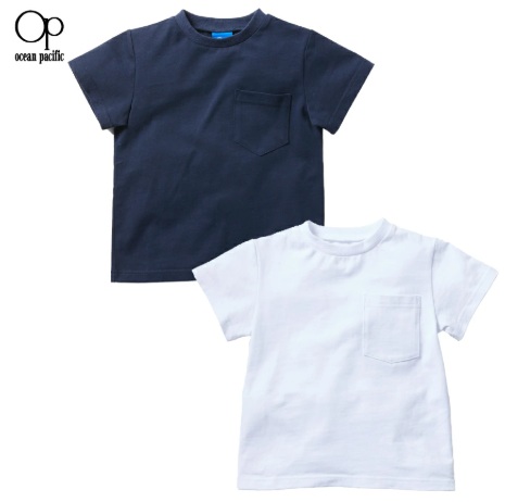 【OP】オーシャンパシフィック　キッズ　OceanPacific×池田敬 キッズ 50thコラボ　水陸両用　胸ポケット　半袖　UVシャツ　全2色アソート　20枚入り 562432