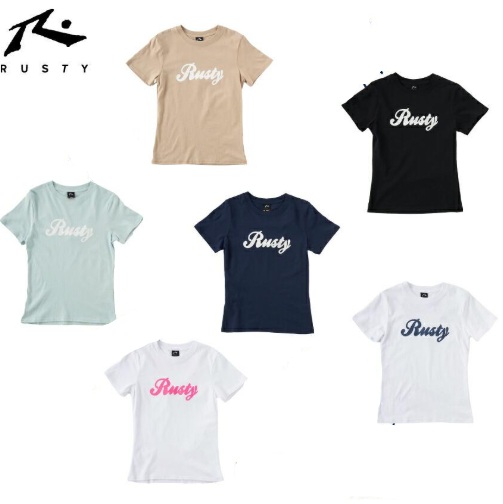 【RUSTY】ラスティ　キッズ　スマイルモチーフ 　Tシャツ　半袖　全6色アソート　20枚入り 962590