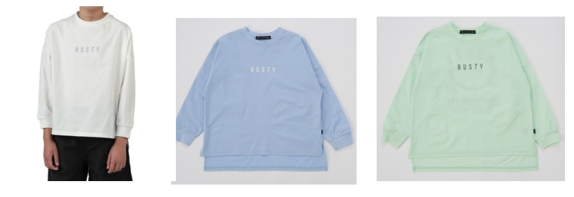 【RUSTY】ラスティ　キッズ　水陸両用　ロングスリーブ UV Tシャツ　長袖 UVシャツ　全3色アソート　20枚入り 963462