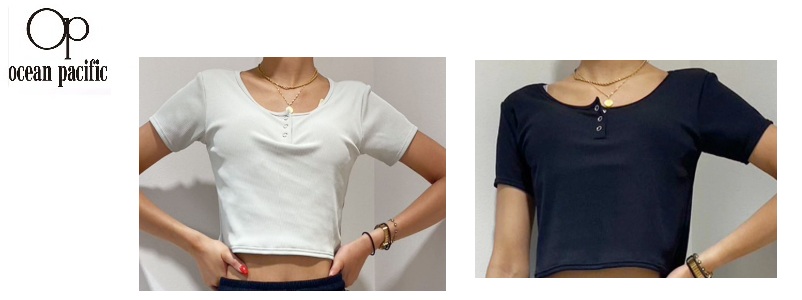 【OP】オーシャンパシフィック　レディース　カップ付きリブTシャツ UVケアラッシュガード 　全2色アソート　20枚入り 524448