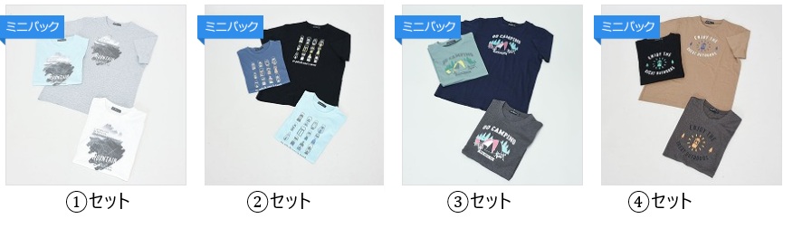 半袖アウトドア柄Ｔシャツ　①～④　10枚入り
