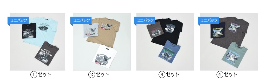 半袖ヴィンテージ柄　①～④　10枚入り