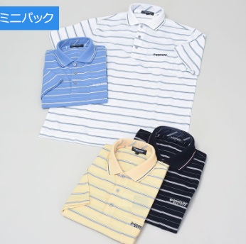 【ＤＵＮＬＯＰ】大寸　半袖ボーダー鹿の子ポロ　4枚入り