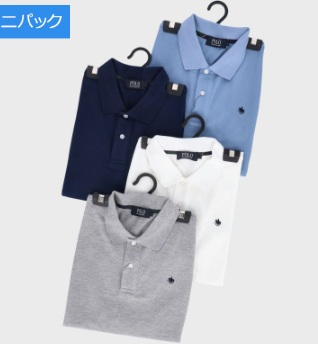 【POLO】メンズ　無地半袖ポロシャツ　6枚入り