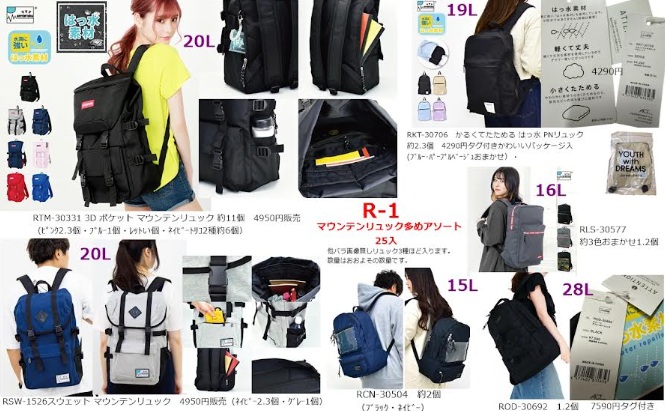 大型リュック多めアソート　25個入