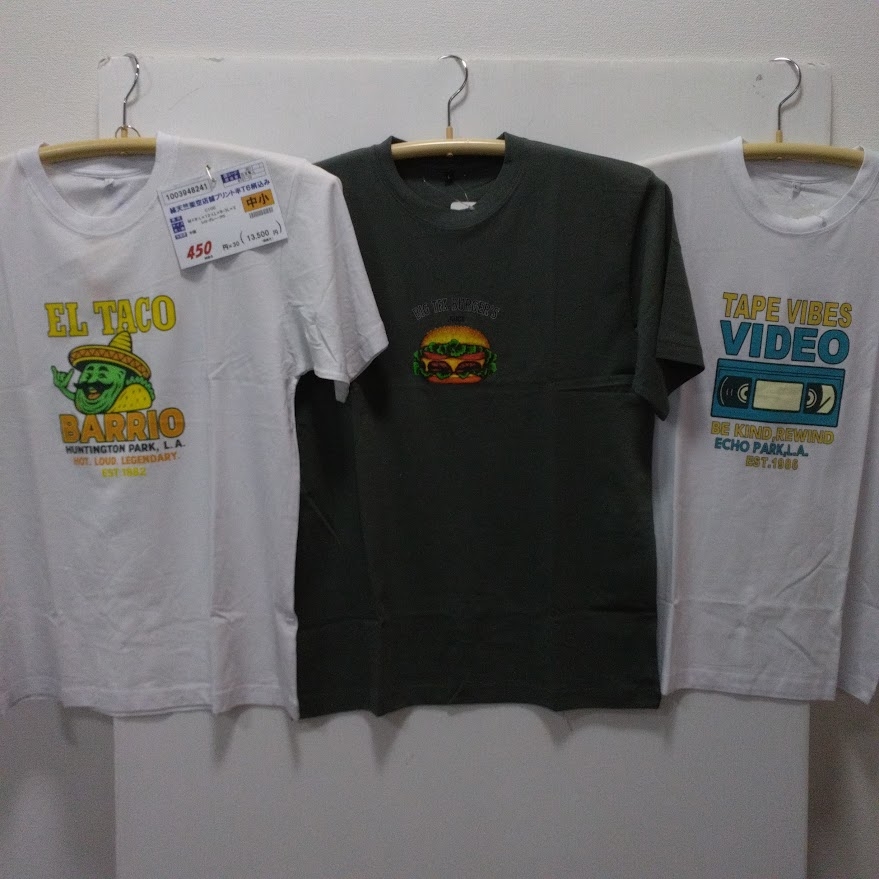 綿天竺架空店舗プリント半Tシャツ　30枚入り