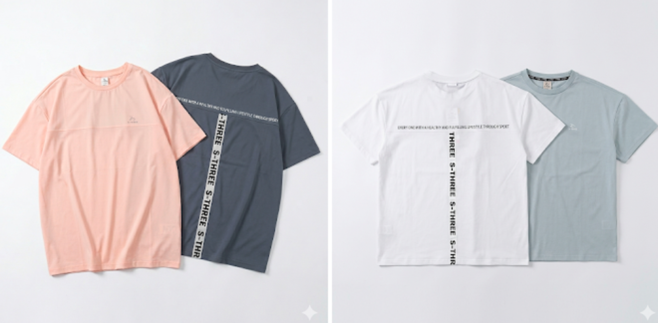 レディス　【S-3】バックテープ半袖Tシャツ　18枚入り
