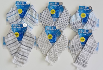 日本製　保冷剤付クールマフラー　スナップボタン　20枚入り