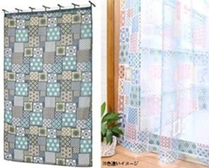 カーテン 切子　グレー　10枚入り