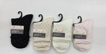 数量限定！早い者勝ち！！婦人　1P　ドット柄　ゆったりソックス　100足入り　アソートセット　1足50円！！