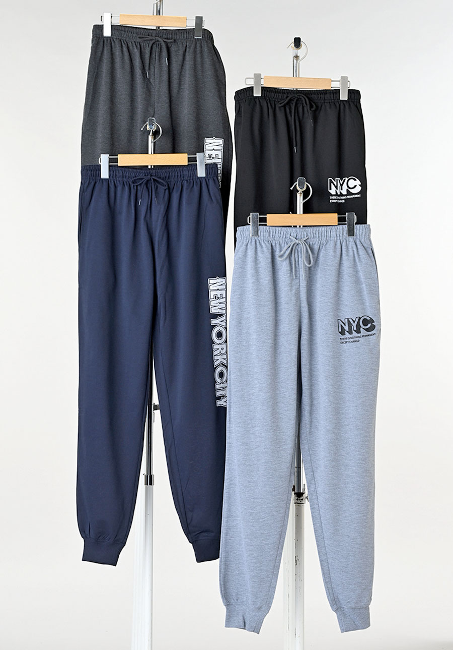 メンズ　ミニ裏毛プリントスウェットパンツ　24本入り　アソートセット